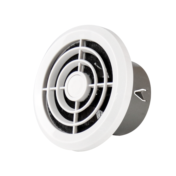 Round Air Vent with Anti‑Insect Net (ABS, White, 3/4 inch)