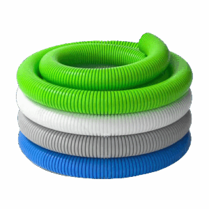 Double‑Wall Corrugated PE Duct (3/4/6/8 inch, White/Grey/Green/Blue)